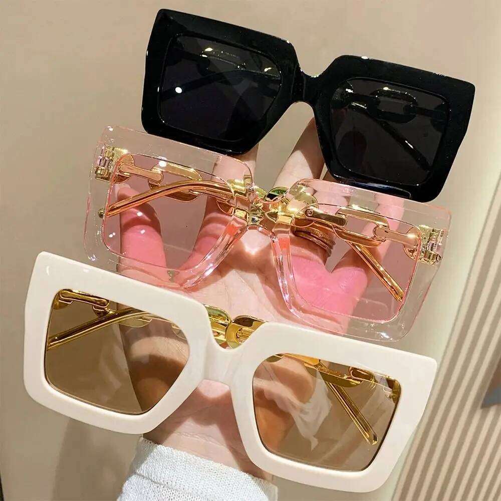 UV400 Protection Oversized Square Luxury Retro Big Sun Glasses Vintage Beach Sunshade Sunglasses for Women & Men Y260207