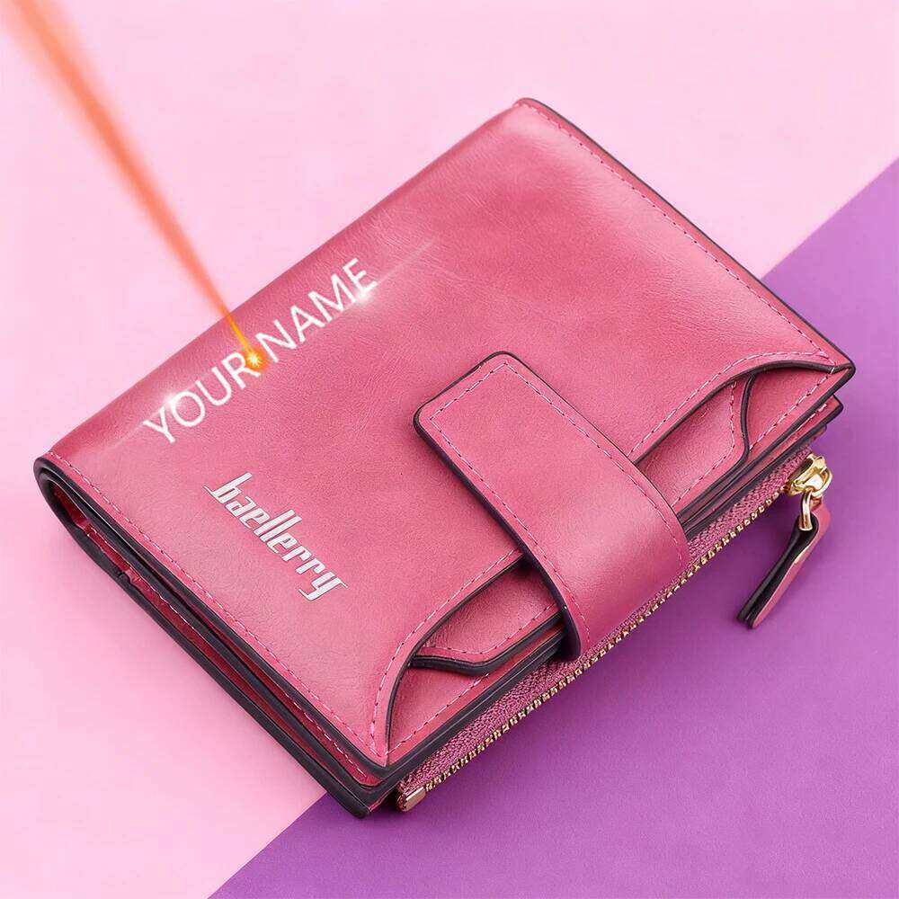 Baellerry New Large Capacity Women Name Engraving High Quality Card Female Purses Coin Holder Wallets For Girls Y260206