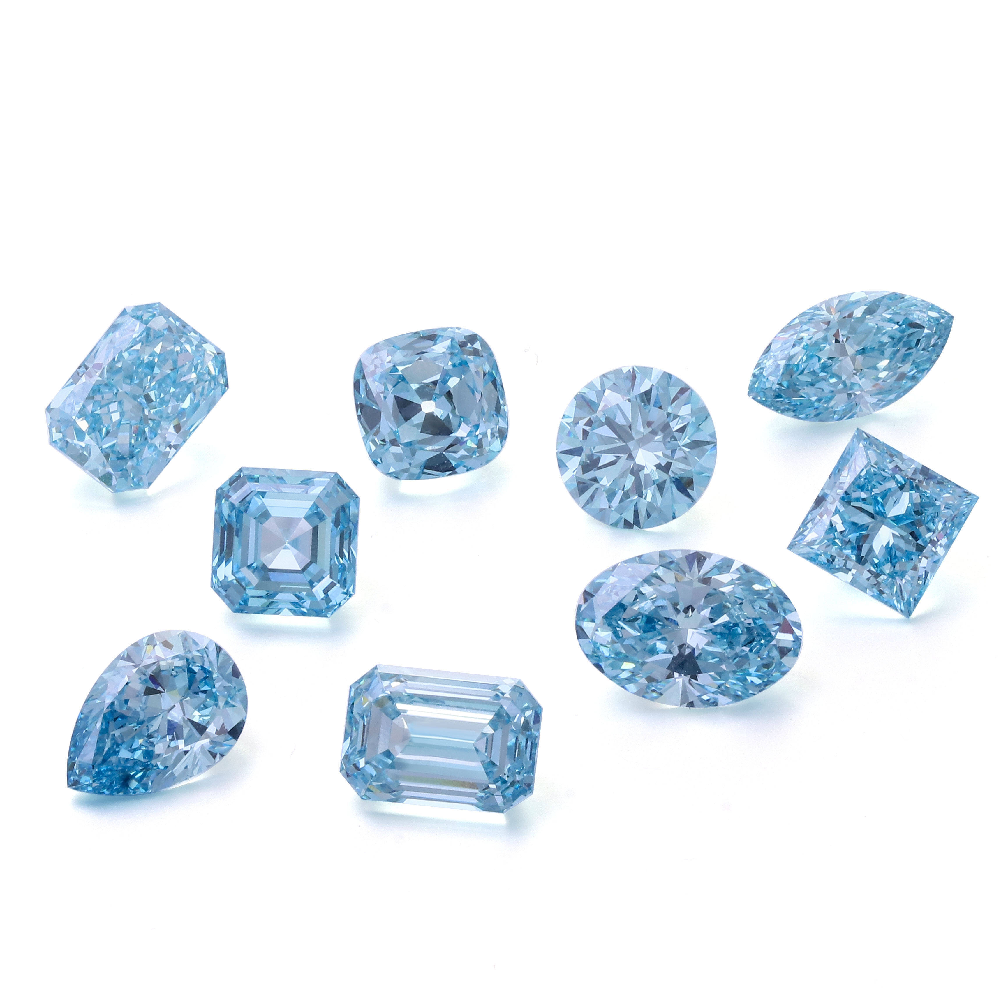 Twinkle Jewelry VS2 322 Carat Bule Colors Diamond Charms Cushion Cut Square Shape Industrial Diamond Price Lab Grown Diamond