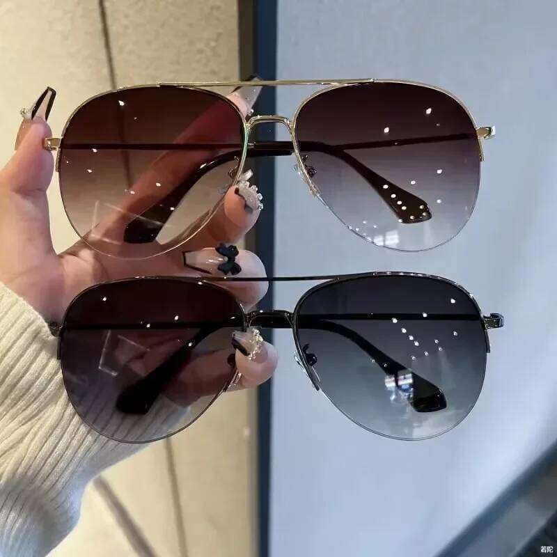 2024 New Fashion Gradient Lens Pilot Sunglasses Vintage Cycling Driving Shades Sun Glasses Unisex UV400 Protection Eyewear Y260207