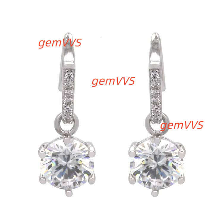 Luxury 10K White Gold Drop Moissanite Earrings For Women