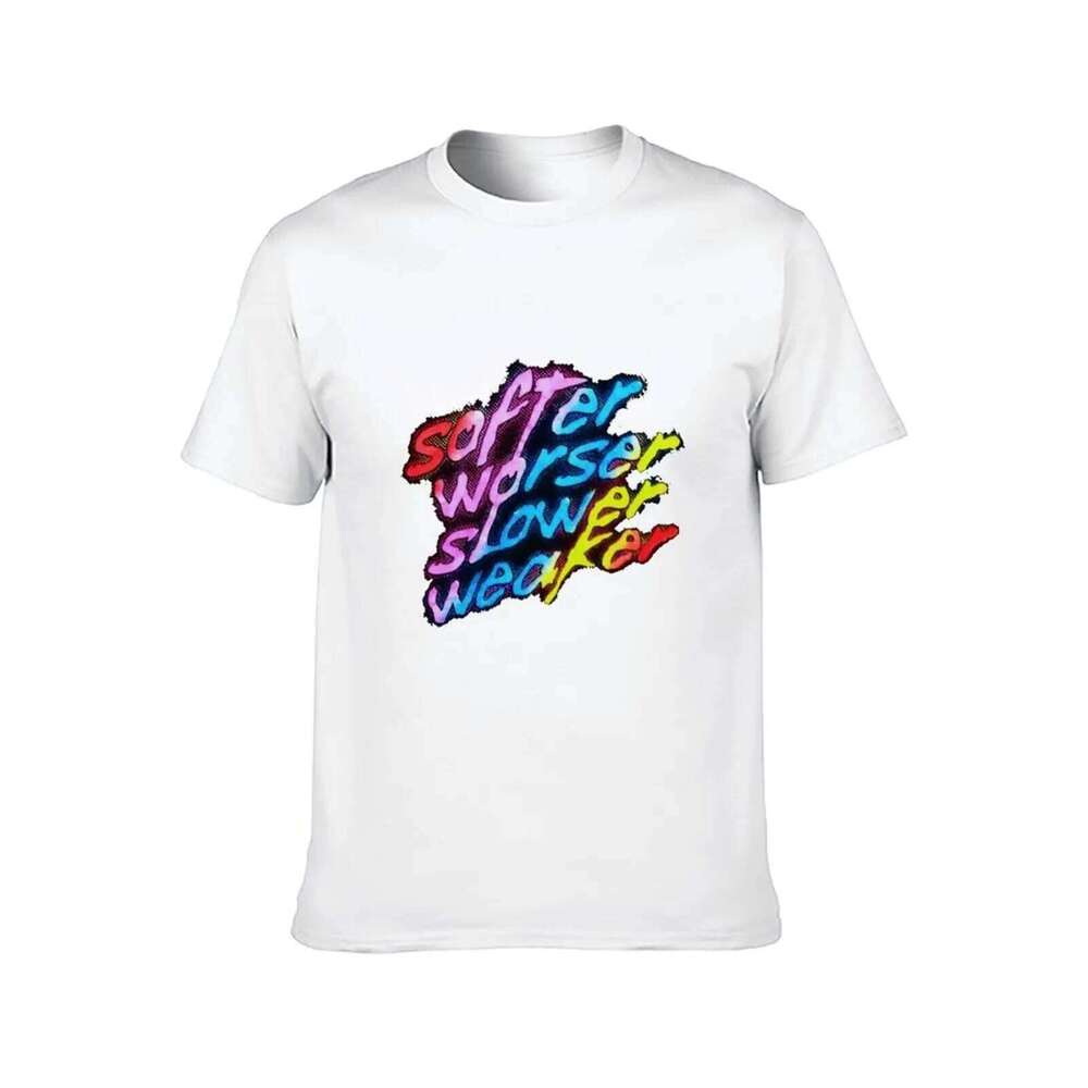 Softer Worser Slower Weaker for man pack white anime t shirts oversize T-Shirt C260207