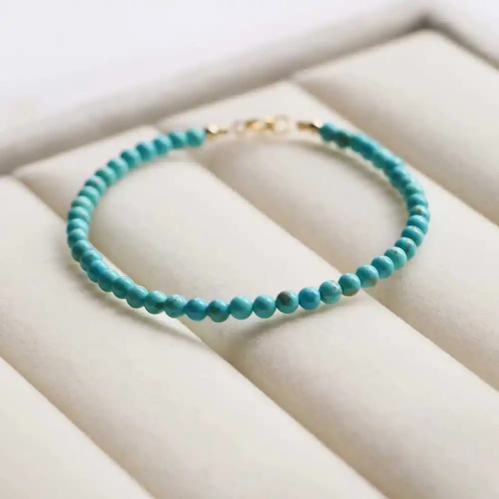 4MM Beautiful Natural Turquoise Beads Bracelet Easter Buddhism Diy Beaded Souvenir Pray Energy National Style Healing Handmade 260107