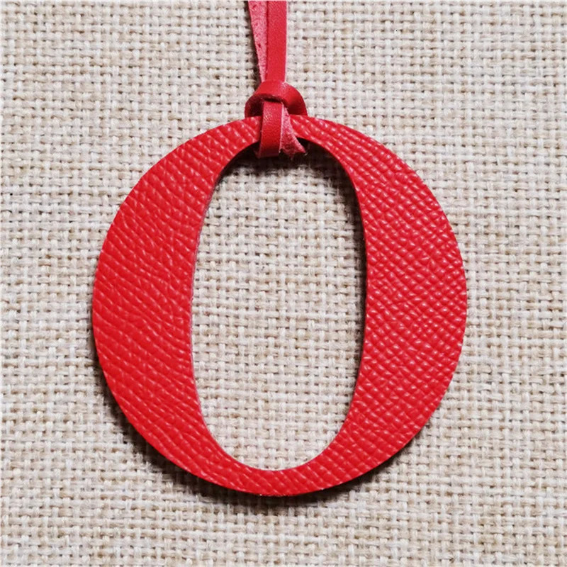 Wholesale Retail Genuine Natural Leather Initial Capital English Letter Keychain Backpack Pendant Ladies Women Bag Charm 260130