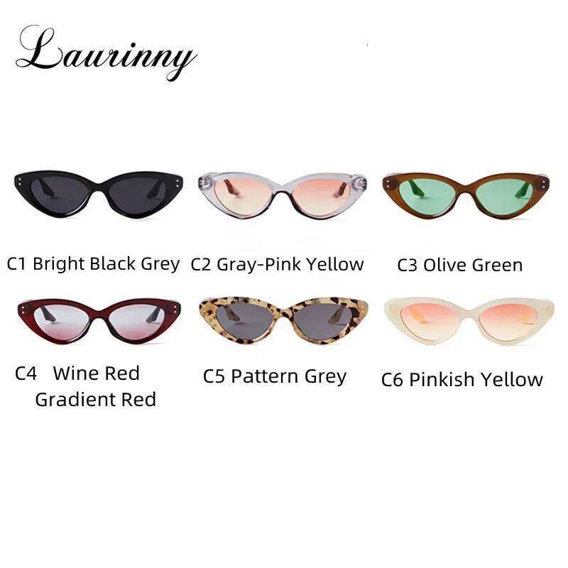2025 New Fashion Cat Eye Sunglasses Female Retro Shades Colorful Rivet Street Shooting Eyeglasses UV400 Sun Glasses For Women Y260207