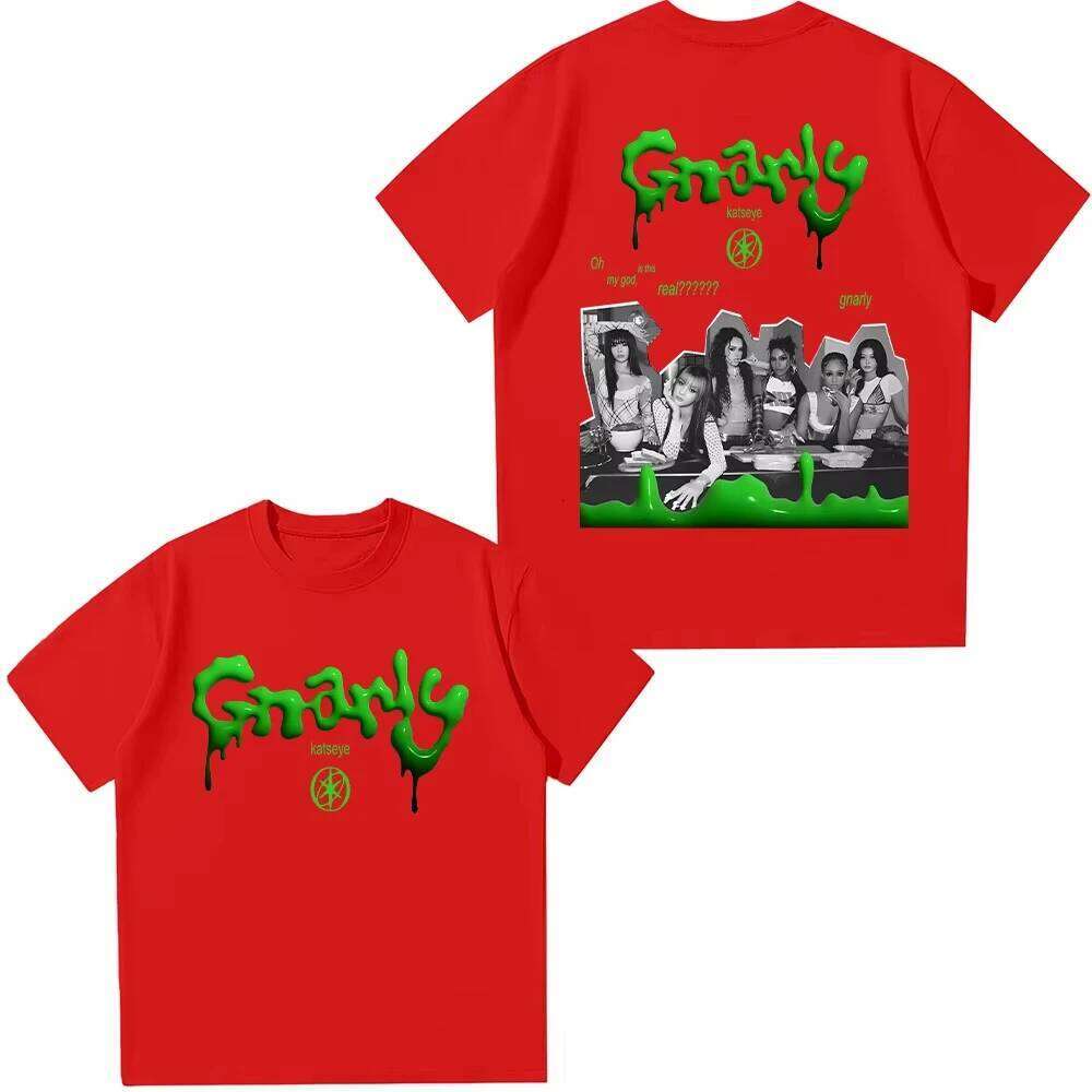2025 T Shirt KATSEYE Grunge Graphic Tee-shirt Casual High Quality Hip Hop Streetwear Korean Kpop Top Unisex C260207