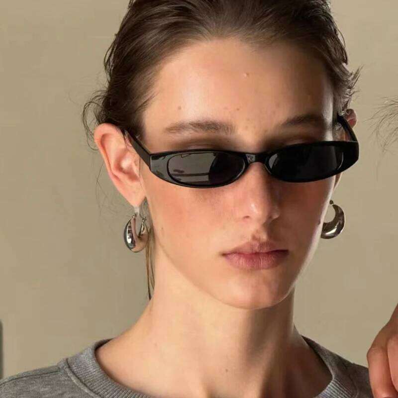 Popular Small Narrow Cat Eye Sunglasses Women Men's Luxury Brand Black Red Sun Glasses Retro Tiny Rectangle Candy Shades Y260207