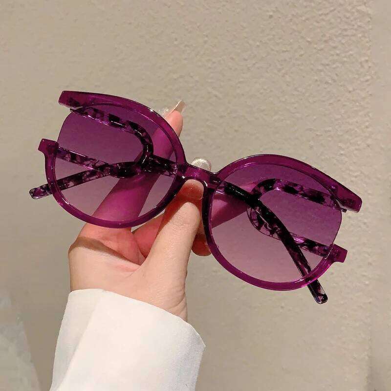 KAMMPT Y2K Fashion Design Shades Oversize Round Decoration Women Sunglasses Outdoor Brand Travelling Hiking Sun Glasses Y260207