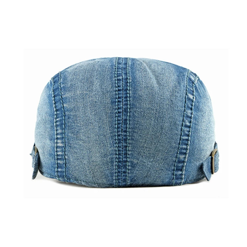 Simple Washed Denim Berets Hat Men Women Spring Summer ed Flat Cap Artist Duckbill Hat Casual Herringbone sboy Cap 260205