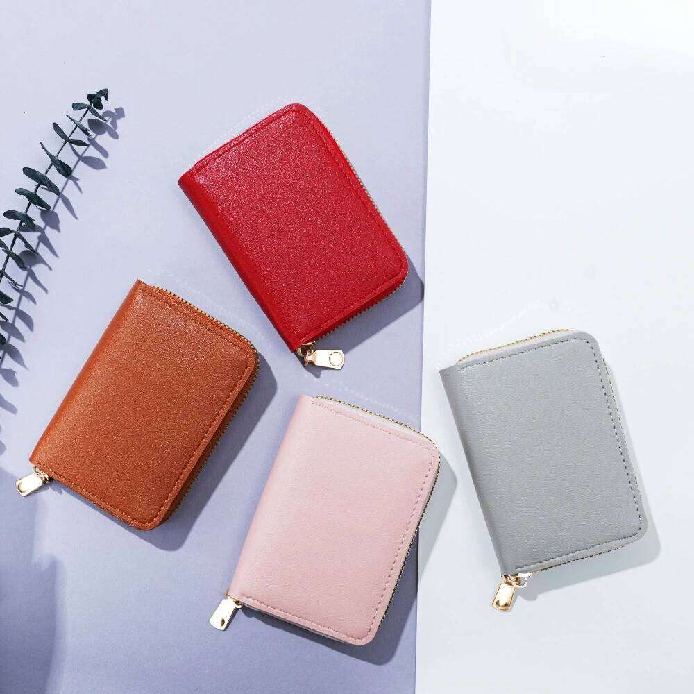 Business Solid Color ID Credit Holder New Women's Multiple Card Slots PU Leather Pocket Case Coin Purse Wallet Y260206