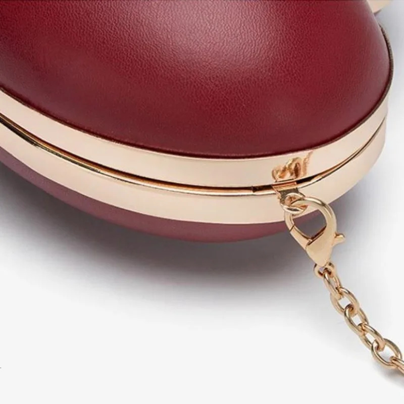 Sweet Love Heart Shaped Mini Bag Cute Handbag Retro Burgundy Fashion Evening Crossbody Chain 2025 Valentine Womens Gift 260208