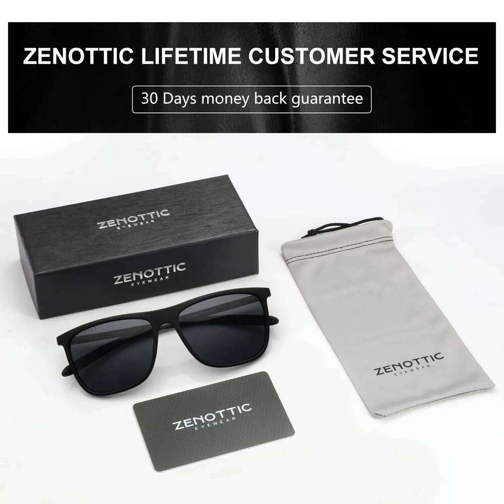 ZENOTTIC Square Polarized Sunglasses for Men Ultralight Carbon Fiber Sun Glasses Driving Fishing Golf Sports UV400 Protection Y260207