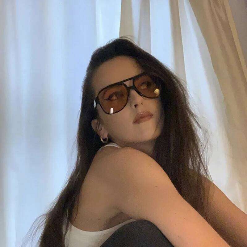 New Vintage Classic Designer Double Bridge Square Sunglasses Women For Men Luxury Sun Glasses Big Frame Shades UV400 Eyewear Y260207