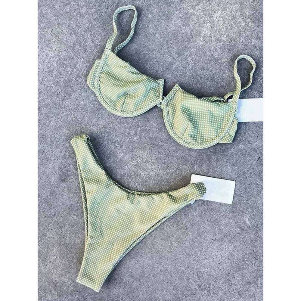 2025 New Sexy V Neck Swimwear Women Two Pieces Swimsuit Push Up Bikini Set Brazilian Bathing Beachwear Swimming Suit C260207