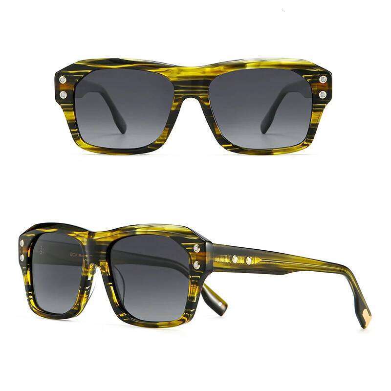 GCV Brand Acetate Square Rectangular Polarized Sunglasses Man Women Fashion Outdoors Eyewear Uv400 Quality Of Luxury Goods Y260207
