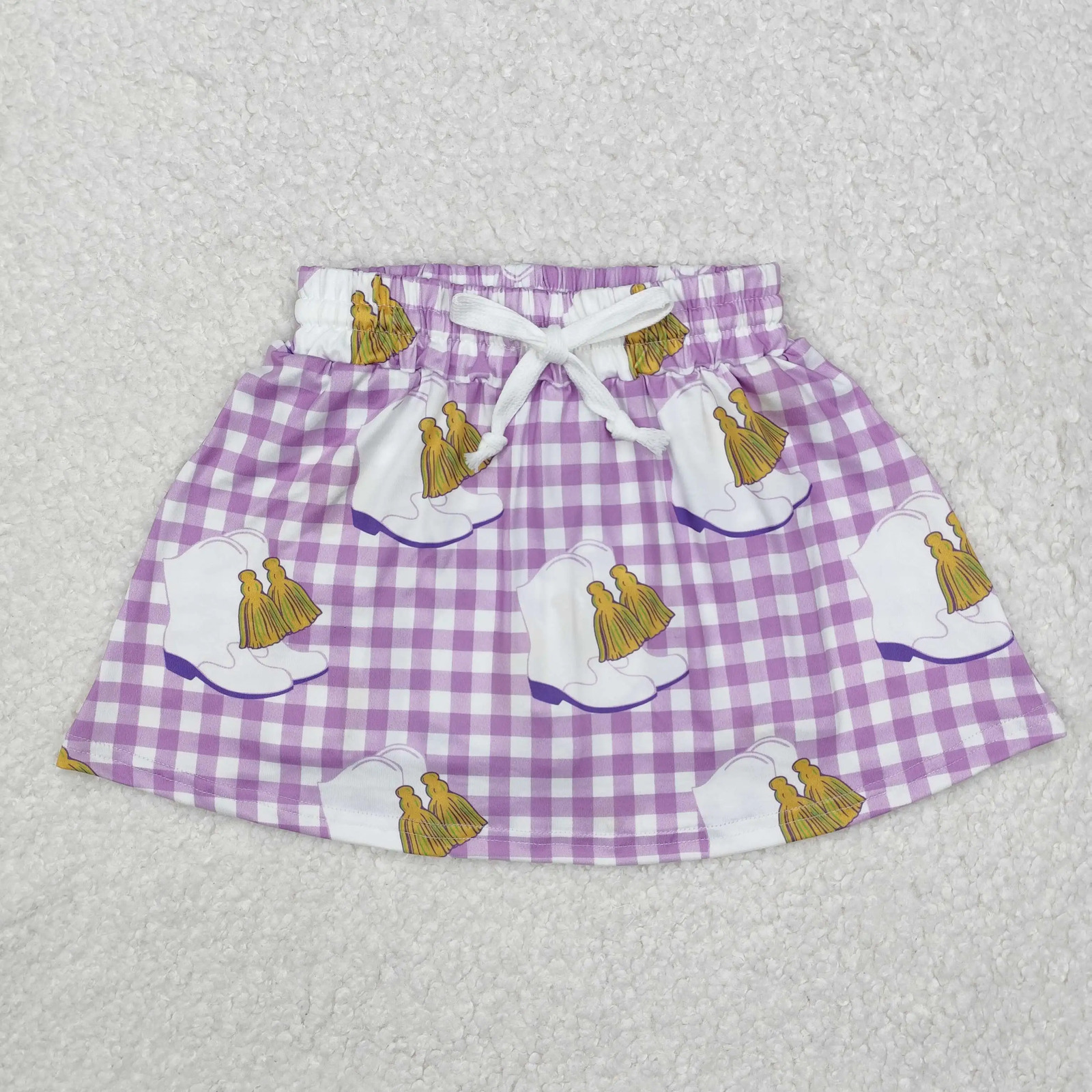 Wholesale Fashion Baby Girls Clothes Mardi Gras Checkered Bows Skort Skirts Shorts Children Infant Kids ner Clothing 260207
