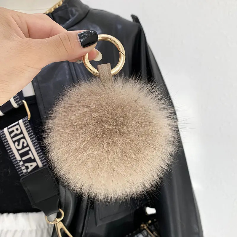 Women Pompom Keyring Accessories Bag Decoration Emo Trinket Jewelry Gifts Fluffy Fox Fur Ball Poms Keychain 260130