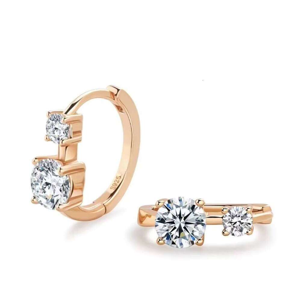 Certificate 4Mm&6.5Mm D Color Moissanite Earrings 925 Silver Trendy Woman Round Diamond Hoops Earring