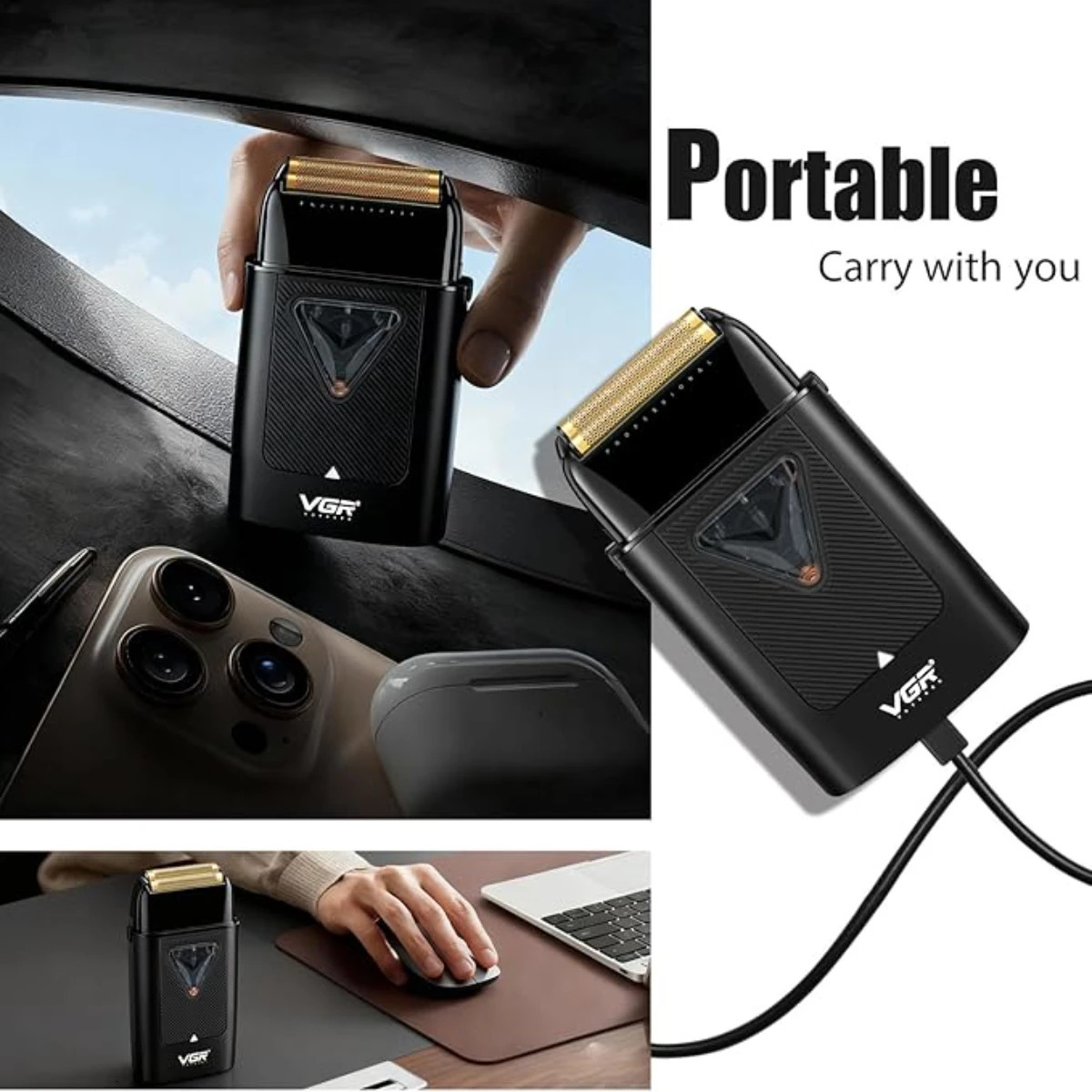 VGR Shaver Professional Beard Trimmer Electric Shaver 10000 RPM Vector Motor Razor Shaving Machine Foil Shaver for Men V-334 260126