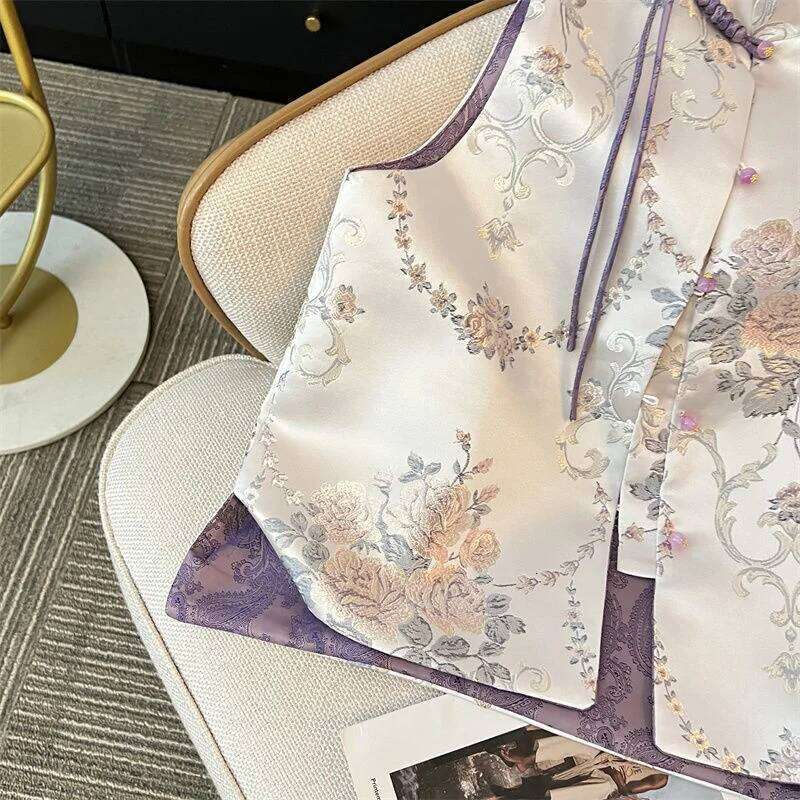 Jackets New Single-Breasted Chinese Style Women's Spring New High-End Popular Sleeveless Vest Jacket