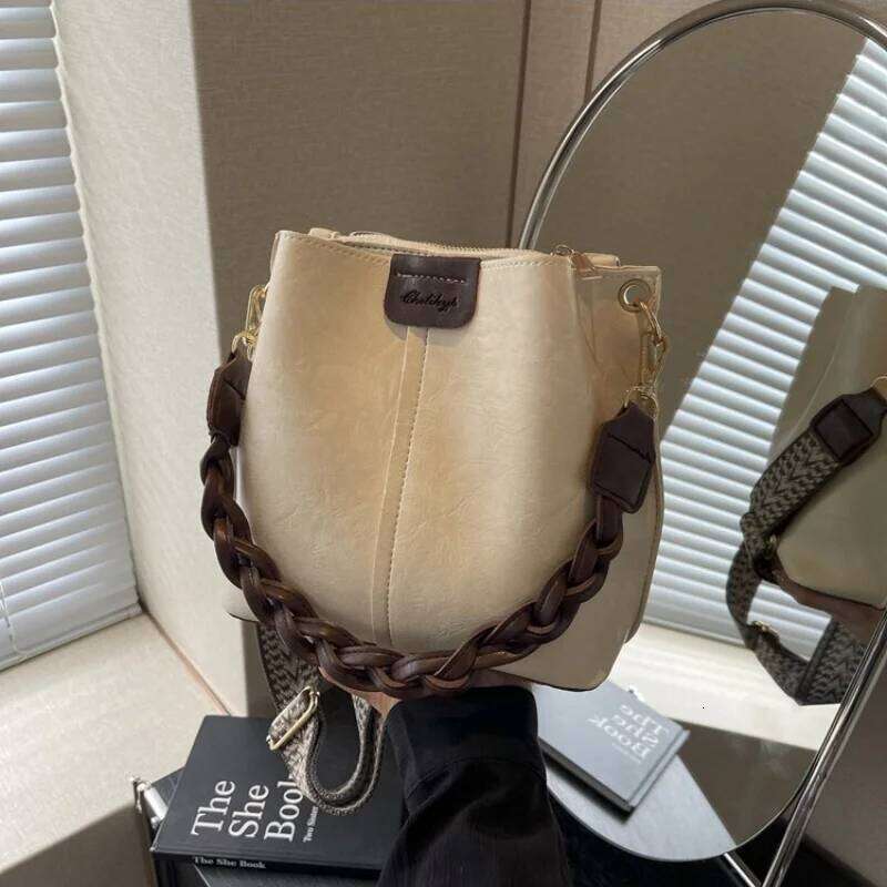 Bucket Crossbody For Shoulder Designer Women Bags Vintage PU Leather Bag Handbag Bolsas C260207