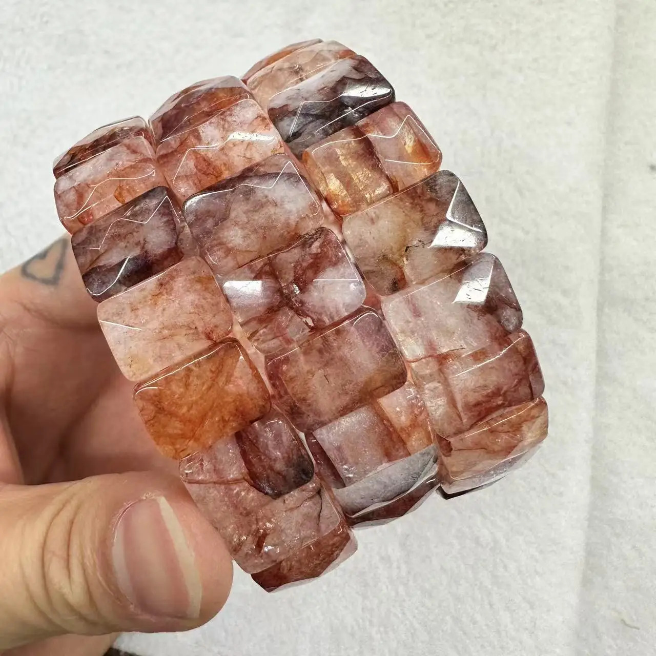 AAA Natural Crystal Fluorite Citrine 912mm Square Beads Energy Bracelet Natural Gemstone Bangle for Man for Woman Wholesale 260202