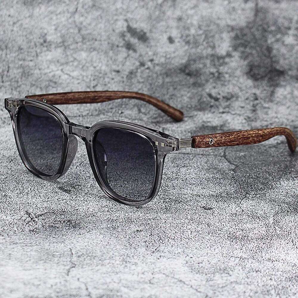 Fashion Retro Wood Grain Sunglasses Polarized UV Protection Men and Women Very Suitable for Outdoor Street Photography Y260207