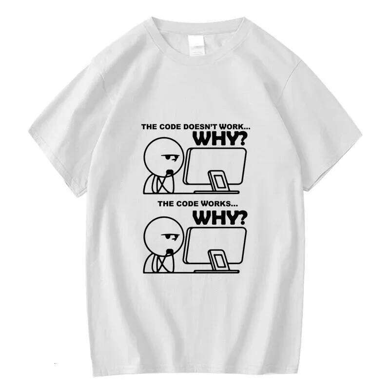 Men Women Cotton Funny Programmer Print T-shirt Summer Loose O-neck Cool Short Sleeve Male Tees High Quality C260207