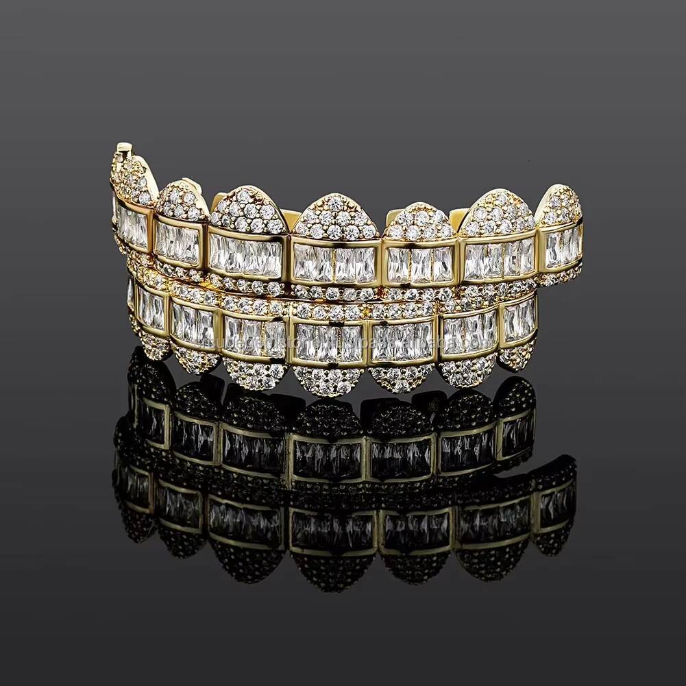 Customize 14kt White Gold Iced Hip Hop Grillz Fully Sparkling Brilliant Cut VVS Clarity Moissanite Diamonds Gifts Engagements