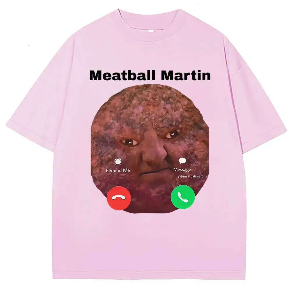 Funny Meatball Martin T-shirt Women's Humor Retro Summer Casual Short Sleeve Fashion Women Clothing Graphic T Shirts Personality C260207