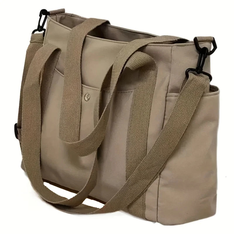 Large Capacity Nylon Crossbody Bag Casual Solid Color Messenger Shoulder Bag with Removable Strap260128