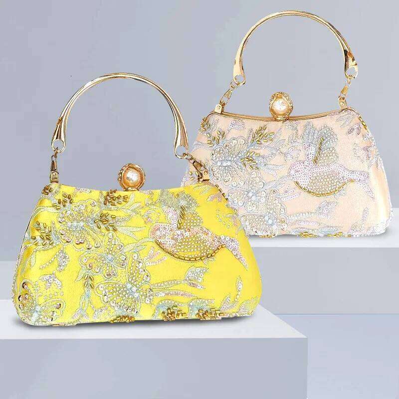New Fashion Chinese Style Women's Embroidered Sequin Evening Clutch High-end Party Handbags Premium Dress Crossbody Bag