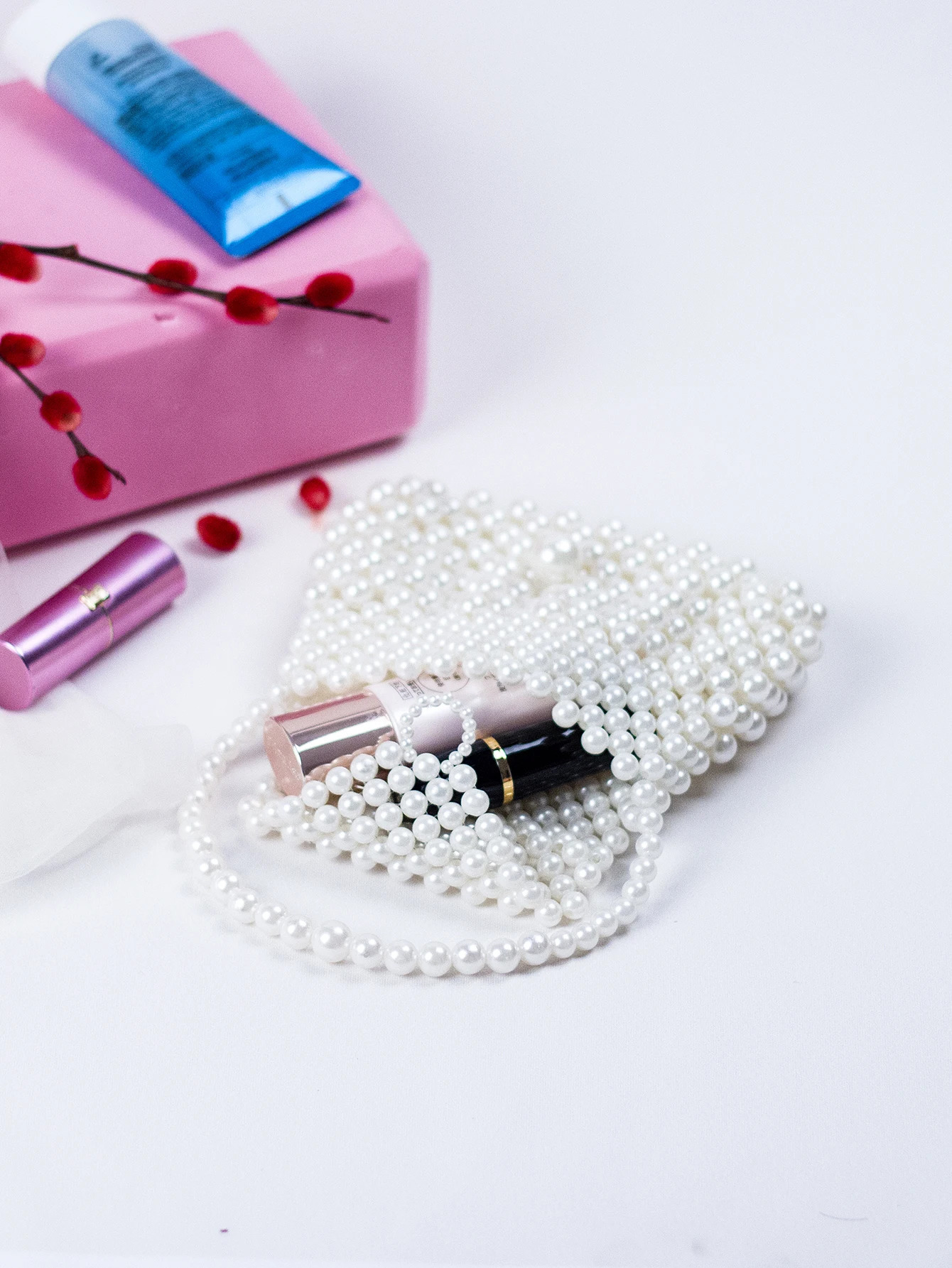 2024 SpringSummer selling Chinese Style Mini Pearl Dumpling Bun Womens Homemade Beaded Weaving Handbag 260208