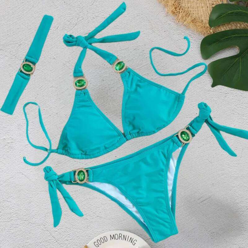 Sexy Bikinis 2026 Swimsuits With Rhinestones Women's Swimwear Female Push Up Bikini Beach Swim Wear Bathing Suits Pool Bather C260207