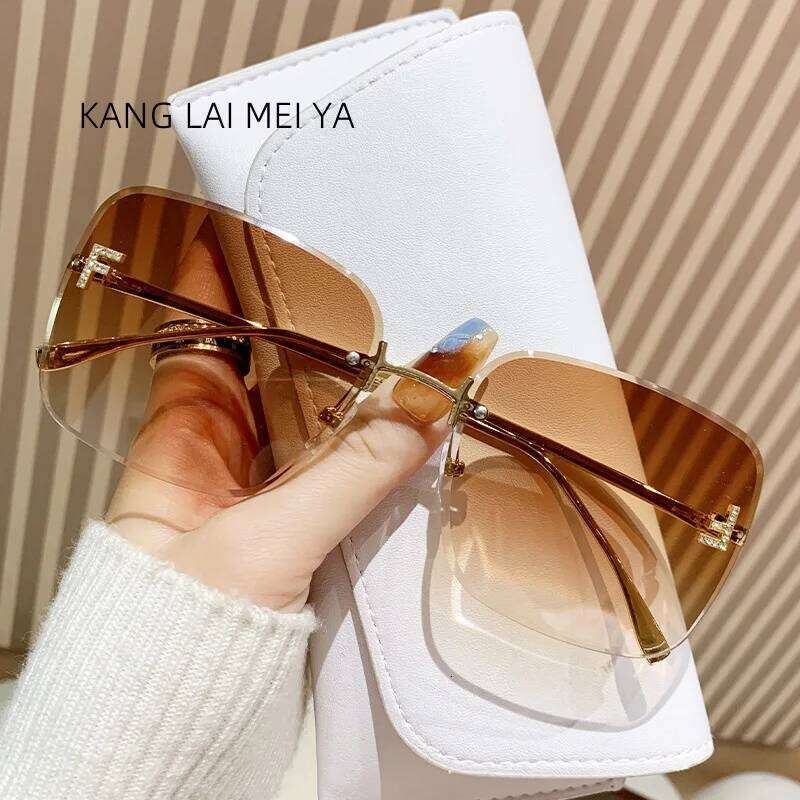 2025 New Metal Frameless Sunglasses Women's European and American Trendy Glasses Y260207
