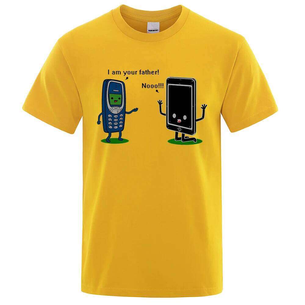 I'm your father Funny phone T-Shirts Men Women Casual Short Sleeve Crewneck Breathable Tops Cotton Summer Hip Hop Tee Clothing C260207