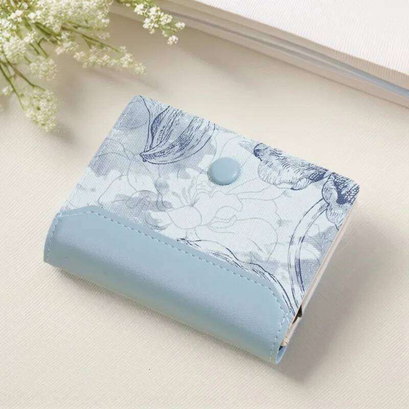 New Multi-Functional Flower Print Small Money Clip Multi-Slot Short ID Wallet For Women Card Holder Y260206