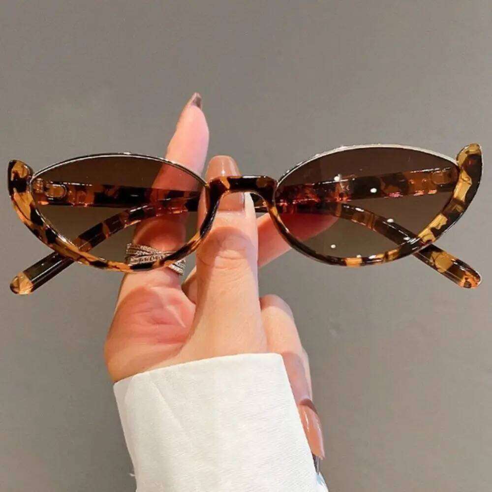 Vintage Small Cat Eye Sunglasses for Women Trendy Half-frame Sun Glasses Fashion Design Female Outdoor Shades Eyewear UV400 Y260207
