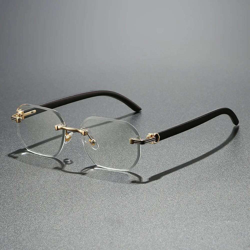 Trendy Rimless Sunglasses for Men Women Frameless Rectangle Wood Frame Sun Glasses Retro Shades Summer Traveling Eyewear UV400 Y260207