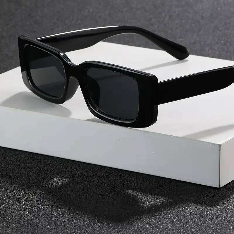 Cool Square Frame SunGlasses, Simple Black Fashion Glasses For Men Women Daily Outdoor Party Decors, Ideal choice for Gifts Y260207