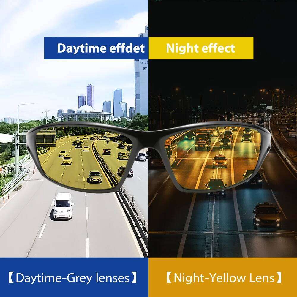 Fashion Yellow Night Vision Anti-Glare Sunglasses UV Protection Polycarbonate for Men Women Driving Fishing Beach Goggles Y260207