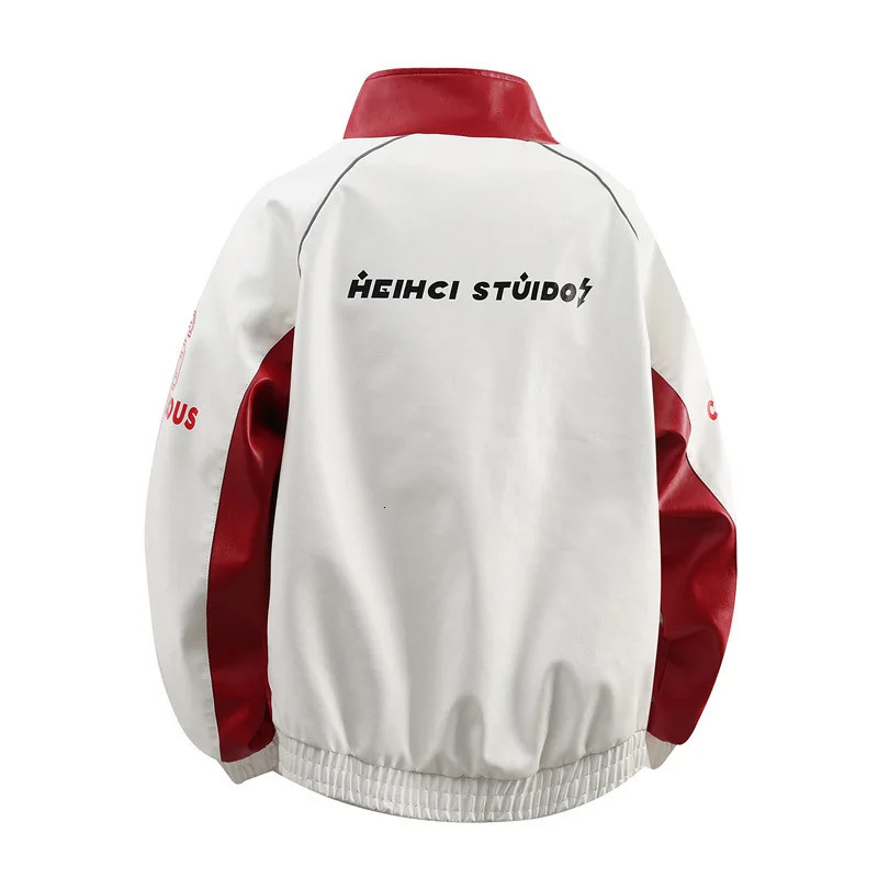 2026 SpringSummer Mens Leather Jacket American Retro Motorcycle Suit Trend PU Loose Casual Coat 260205