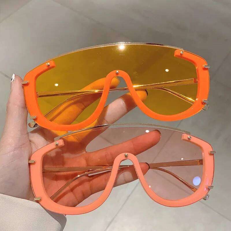 Fashion Leopard Women Sunglasses Stylish Gradient Outdoor Sports Shades Luxury Metal Design Oversize Men Sun Glasses Y260207