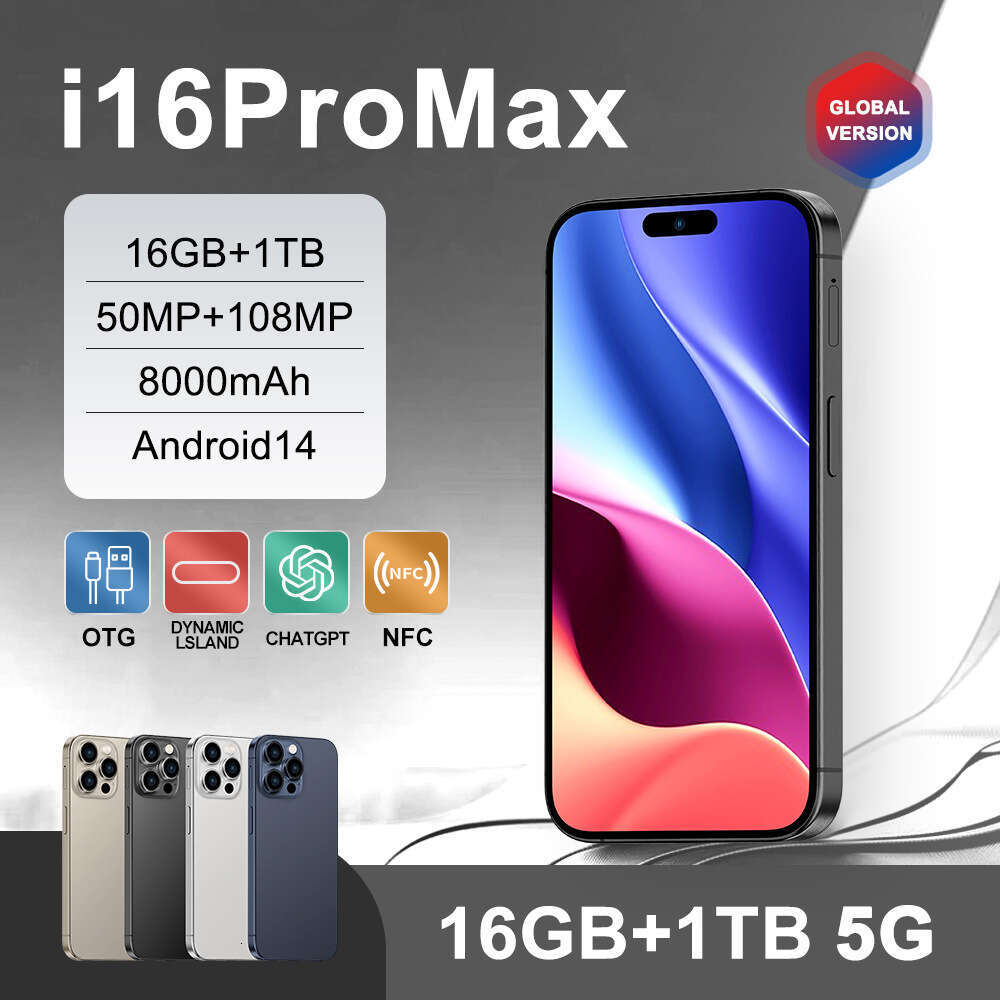 Famous brand cross-border i16 ProMax smartphone 16+1T Android smartphone foreign trade factory OEM (explosive model) CKS