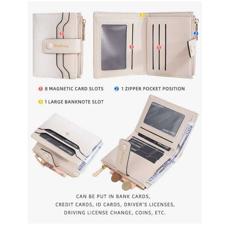 New Women'S Short Wallet, Fashionable Gradient Color Multi-Slot Zipper Coin Purse, Multi-Functional Color-Blocking Card Holder Y260206