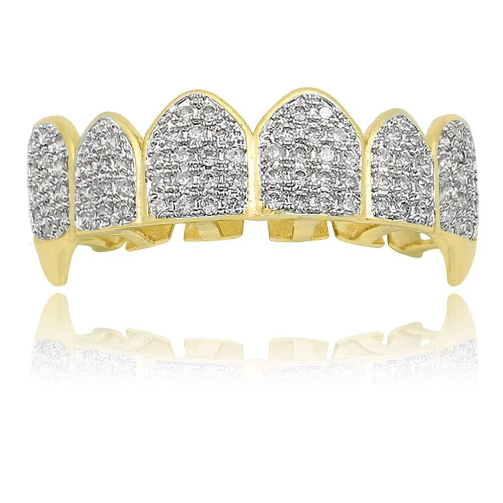 Popular Hip Hop Diamond Grillz Teeth 18k Moissanite Grillz for Men Women Exaggerate Zircon Hip Hop Teeth Grillz