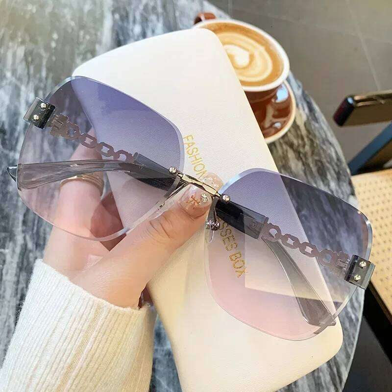 New Square Sunglasses Women Beautiful Brand Designer Colorful Sun Glasses Female Rimless Round Outdoor Eyewear Y260207
