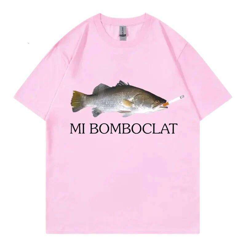 Funny Bomboclat Fish Meme T-shirt High Street Fashion Trend Y2k Short Sleeve T-shirts Women Harajuku Vintage Style T Shirts C260207