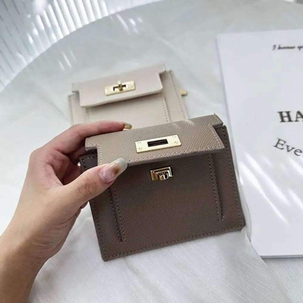 PU Leather Women's Wallet Fashion Zipper Solid Color Coin Purse Short Style Two Fold Card Bag Women Y260206