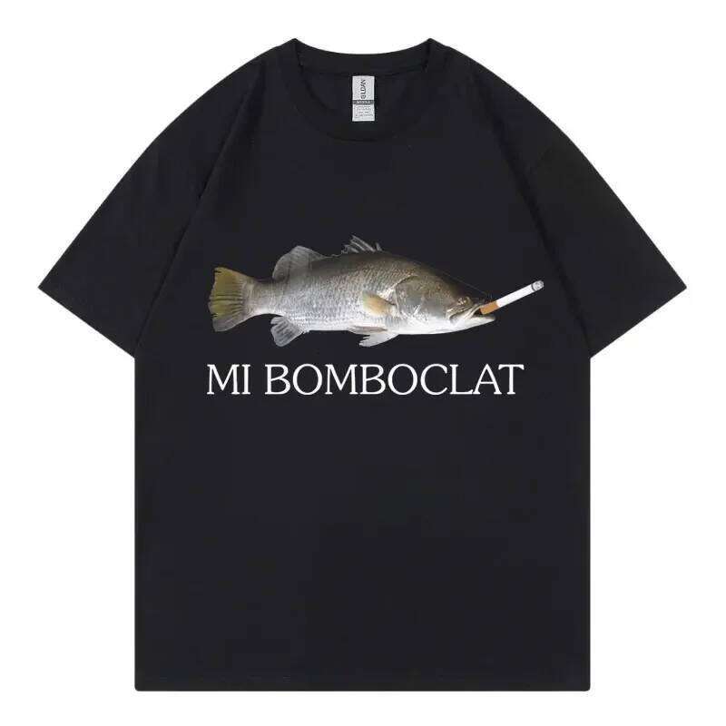 Funny Bomboclat Fish Meme T-shirt High Street Fashion Trend Y2k Short Sleeve T-shirts Women Harajuku Vintage Style T Shirts C260207